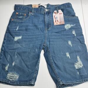 LEVI'S 511 SLIM Boy's Jean Shorts sz 18 (29 W) Dark Wash NEW Adj Waist